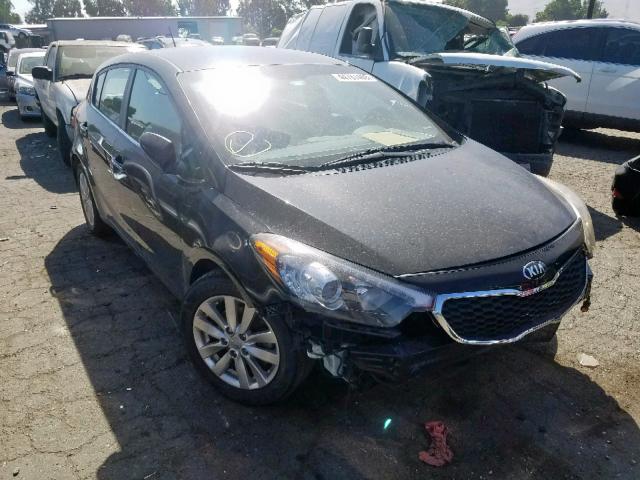 KNAFX5A85E5165511 - 2014 KIA FORTE EX BLACK photo 1