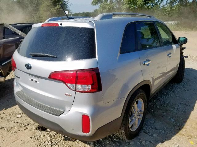 5XYKT4A64FG581631 - 2015 KIA SORENTO LX SILVER photo 4