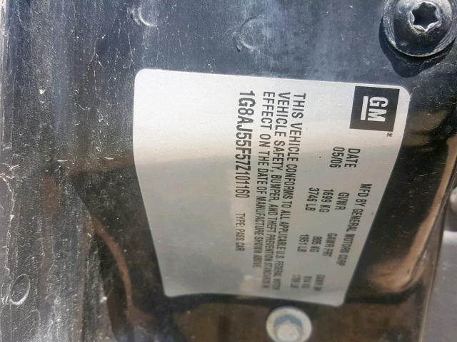 1G8AJ55F57Z101160 - 2007 SATURN ION LEVEL RED photo 10