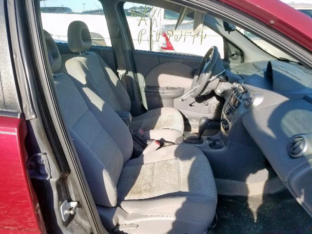 1G8AJ55F57Z101160 - 2007 SATURN ION LEVEL RED photo 5