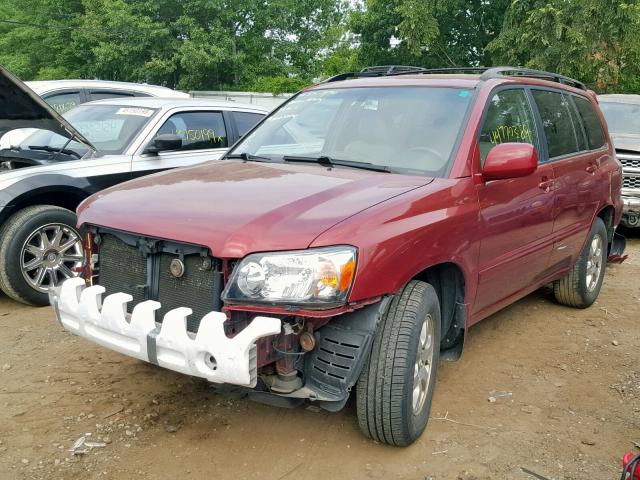 JTEDP21A870129559 - 2007 TOYOTA HIGHLANDER RED photo 2