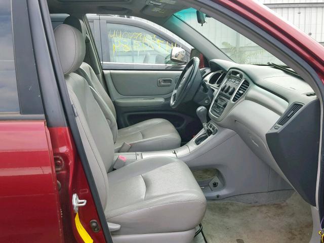 JTEDP21A870129559 - 2007 TOYOTA HIGHLANDER RED photo 5