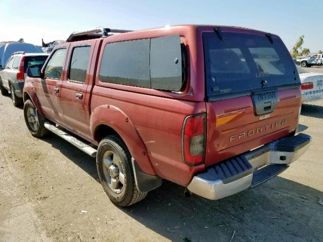 1N6ED27T61C362417 - 2001 NISSAN FRONTIER C RED photo 3