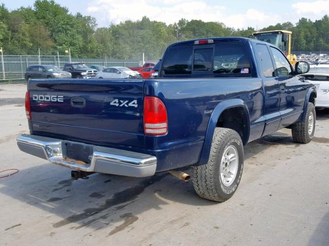 1B7GG22X3YS611799 - 2000 DODGE DAKOTA BLUE photo 4