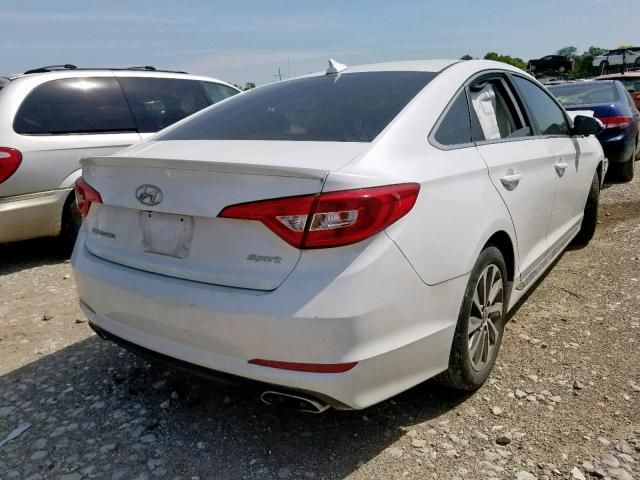 5NPE34AF2FH061529 - 2015 HYUNDAI SONATA SPO WHITE photo 4