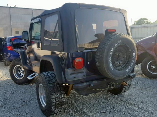 1J4FA39S26P765279 - 2006 JEEP WRANGLER X BLUE photo 3