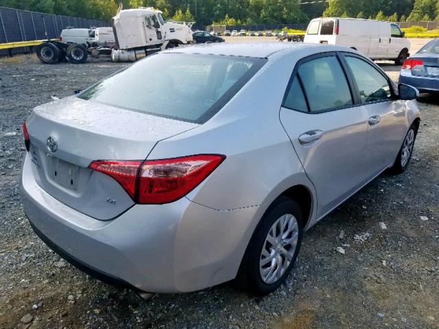 2T1BURHE0HC823210 - 2017 TOYOTA COROLLA L SILVER photo 4