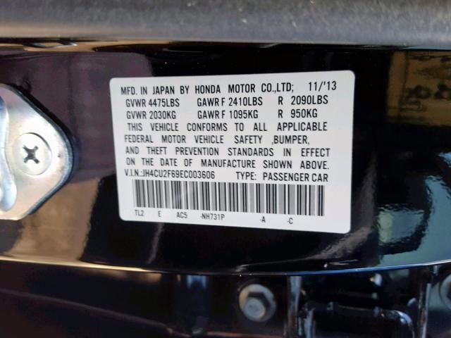 JH4CU2F69EC003606 - 2014 ACURA TSX TECH BLACK photo 10