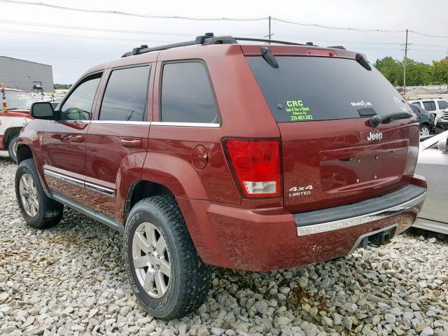 1J8HR58M88C118300 - 2008 JEEP GRAND CHER RED photo 3