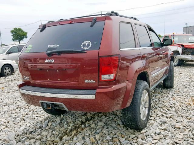 1J8HR58M88C118300 - 2008 JEEP GRAND CHER RED photo 4