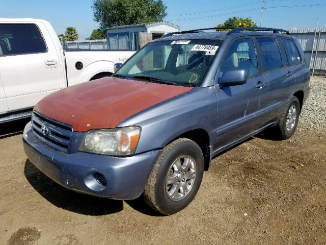 JTEDP21A340038503 - 2004 TOYOTA HIGHLANDER BLUE photo 2