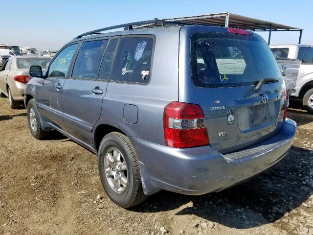 JTEDP21A340038503 - 2004 TOYOTA HIGHLANDER BLUE photo 3