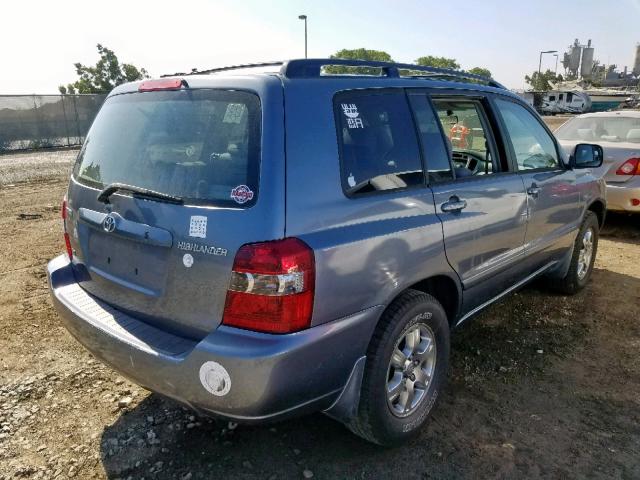 JTEDP21A340038503 - 2004 TOYOTA HIGHLANDER BLUE photo 4