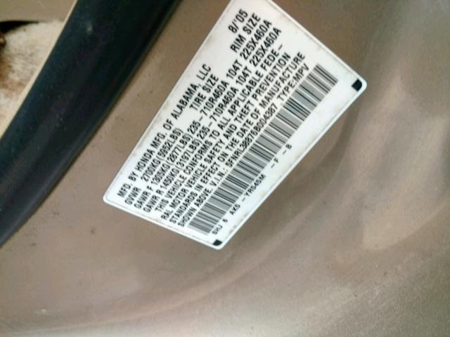 5FNRL38876B004387 - 2006 HONDA ODYSSEY TO GOLD photo 10