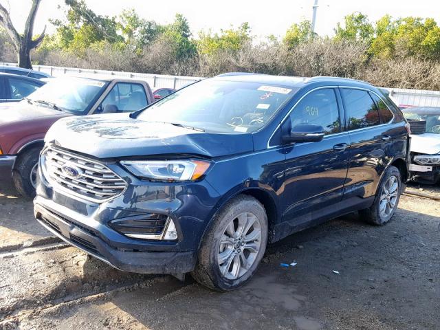 2FMPK3K91KBB73965 - 2019 FORD EDGE TITAN BLUE photo 2