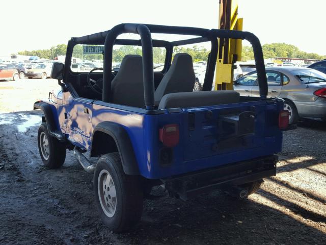 1J4FY19P0SP256474 - 1995 JEEP WRANGLER / BLUE photo 3