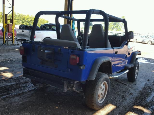 1J4FY19P0SP256474 - 1995 JEEP WRANGLER / BLUE photo 4