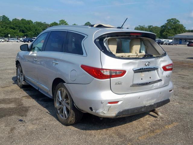 5N1AL0MN3DC327705 - 2013 INFINITI JX35 SILVER photo 3