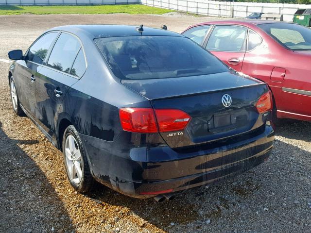 3VWLL7AJ7CM381364 - 2012 VOLKSWAGEN JETTA TDI BLACK photo 3