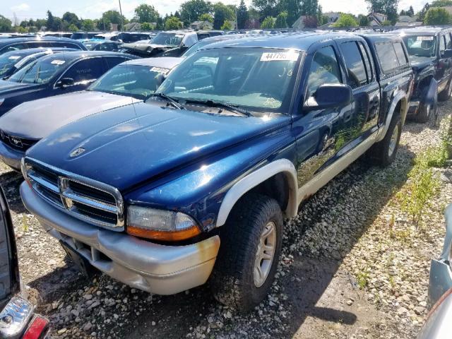 1B7HG48NX2S584999 - 2002 DODGE DAKOTA QUA BLUE photo 2