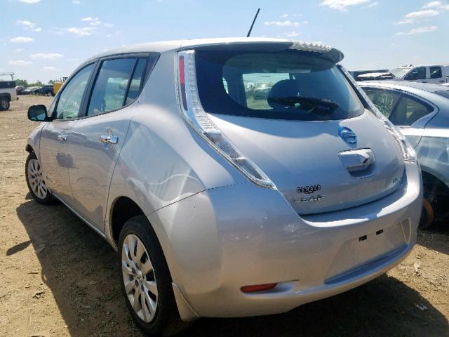 1N4AZ0CP3GC302299 - 2016 NISSAN LEAF S SILVER photo 3