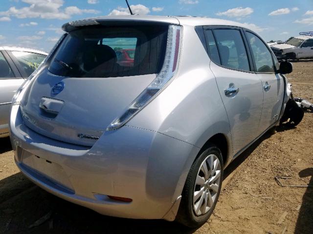 1N4AZ0CP3GC302299 - 2016 NISSAN LEAF S SILVER photo 4