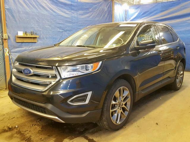 2FMTK4K86FBB53583 - 2015 FORD EDGE TITAN BLACK photo 2