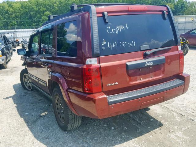 1J8HG48K58C230471 - 2008 JEEP COMMANDER MAROON photo 3