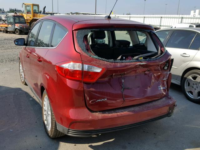 1FADP5BU2DL531124 - 2013 FORD C-MAX SEL BURGUNDY photo 3