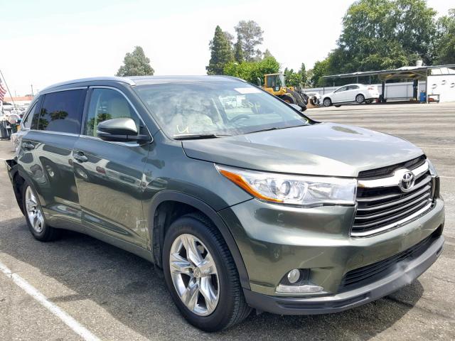 5TDDKRFH1ES054537 - 2014 TOYOTA HIGHLANDER GREEN photo 1