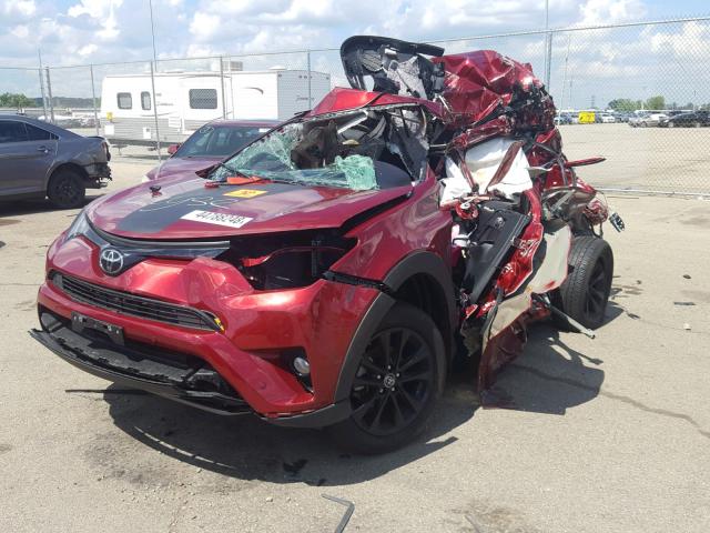 2T3RFREV1JW723058 - 2018 TOYOTA RAV4 ADVEN RED photo 2