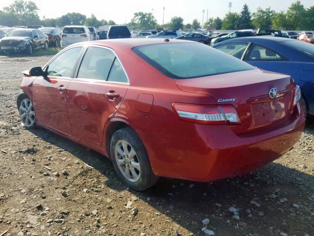 4T4BF3EK4BR091225 - 2011 TOYOTA CAMRY BASE RED photo 3