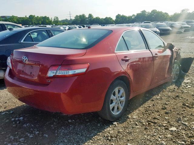 4T4BF3EK4BR091225 - 2011 TOYOTA CAMRY BASE RED photo 4