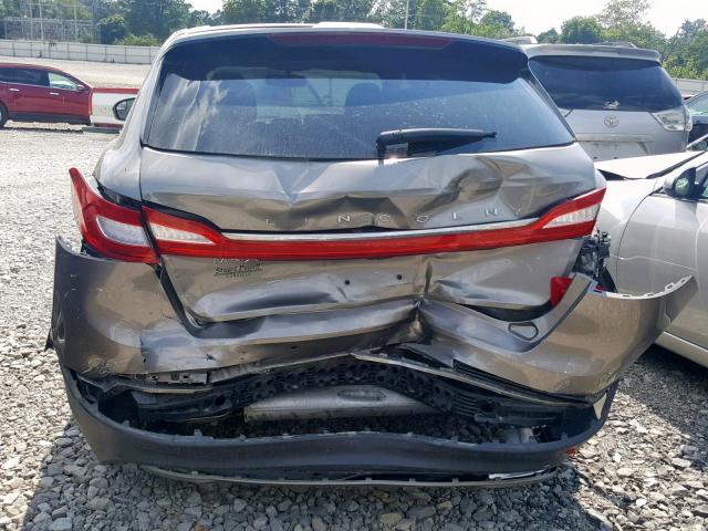 2LMPJ6JR5HBL16841 - 2017 LINCOLN MKX PREMIE GRAY photo 9