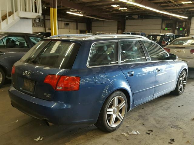 WAUKF98E57A231263 - 2007 AUDI A4 2.0T AV BLUE photo 4