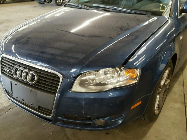 WAUKF98E57A231263 - 2007 AUDI A4 2.0T AV BLUE photo 9