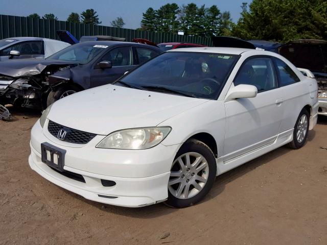 1HGEM21225L808573 - 2005 HONDA CIVIC DX WHITE photo 2