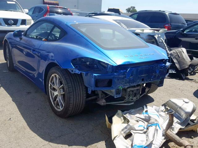 WP0AA2A84EK173274 - 2014 PORSCHE CAYMAN BLUE photo 3