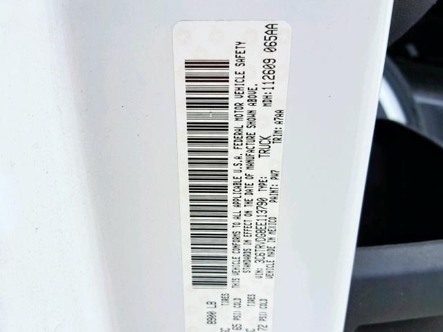 3C6TRVDG8EE113790 - 2014 RAM PROMASTER 白色 照片 10