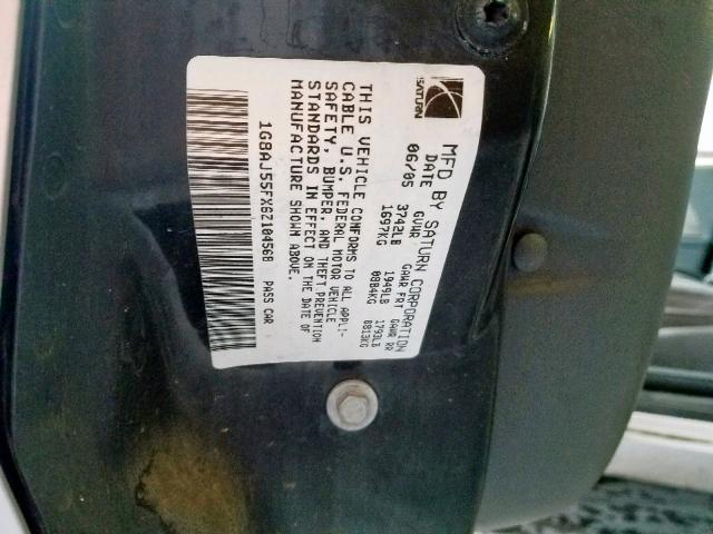 1G8AJ55FX6Z104568 - 2006 SATURN ION LEVEL SILVER photo 10