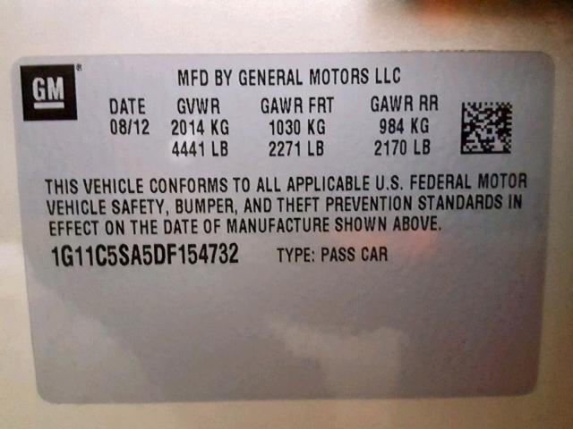 1G11C5SA5DF154732 - 2013 CHEVROLET MALIBU 1LT 棕色 照片 10