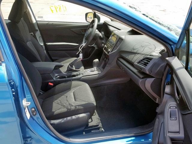 4S3GTAA66K3712528 - 2019 SUBARU IMPREZA BLUE photo 5