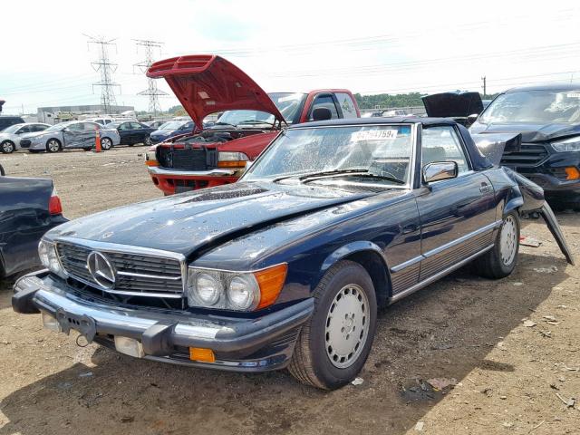 WDBBA48D2KA091868 - 1989 MERCEDES-BENZ 560 SL BLUE photo 2