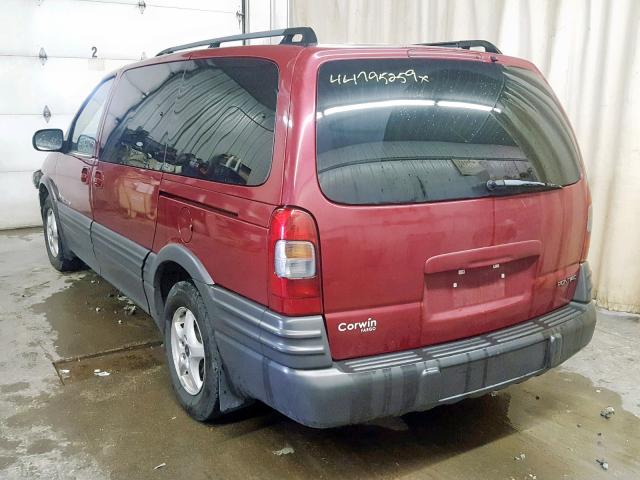 1GMDX03E54D253927 - 2004 PONTIAC MONTANA MAROON photo 3