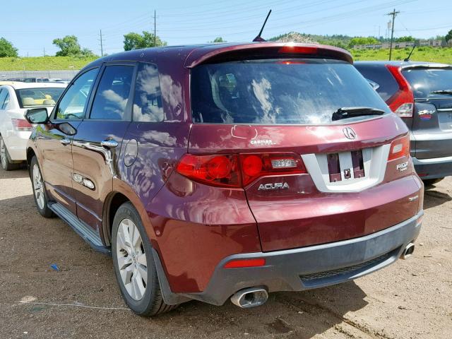 5J8TB1H57CA004396 - 2012 ACURA RDX TECHNO MAROON photo 3