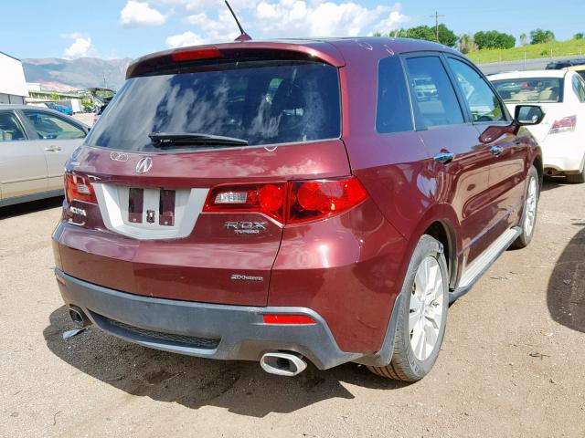 5J8TB1H57CA004396 - 2012 ACURA RDX TECHNO MAROON photo 4