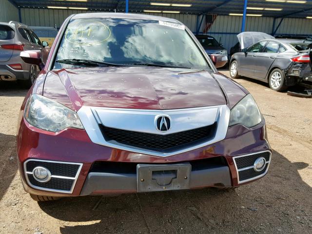 5J8TB1H57CA004396 - 2012 ACURA RDX TECHNO MAROON photo 9