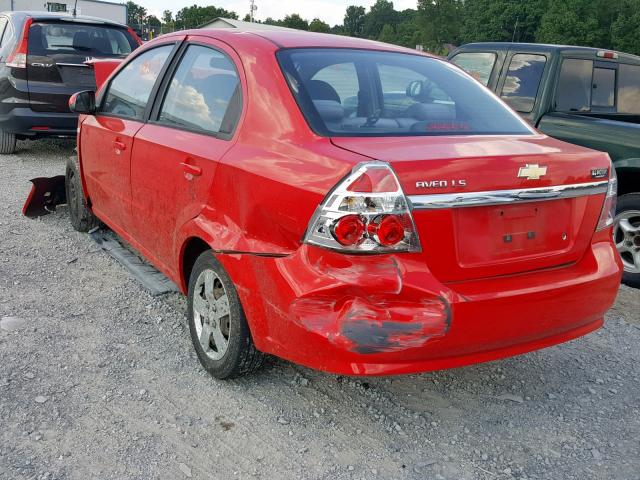 KL1TD56687B073066 - 2007 CHEVROLET AVEO BASE წითელი ფოტო 3