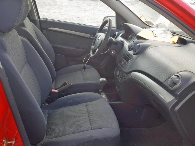 KL1TD56687B073066 - 2007 CHEVROLET AVEO BASE წითელი ფოტო 5