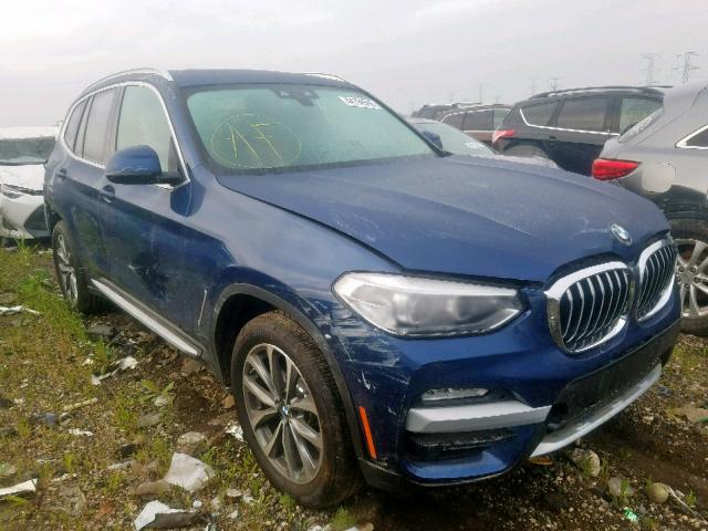 5UXTR9C59KLP94379 - 2019 BMW X3 XDRIVE3 BLUE photo 1